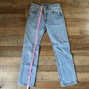 VTG Levis 501 Button Fly Jeans 29x32 Light Wash Mexico Made Straight Mens #14629